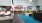 a room with a large aquarium
